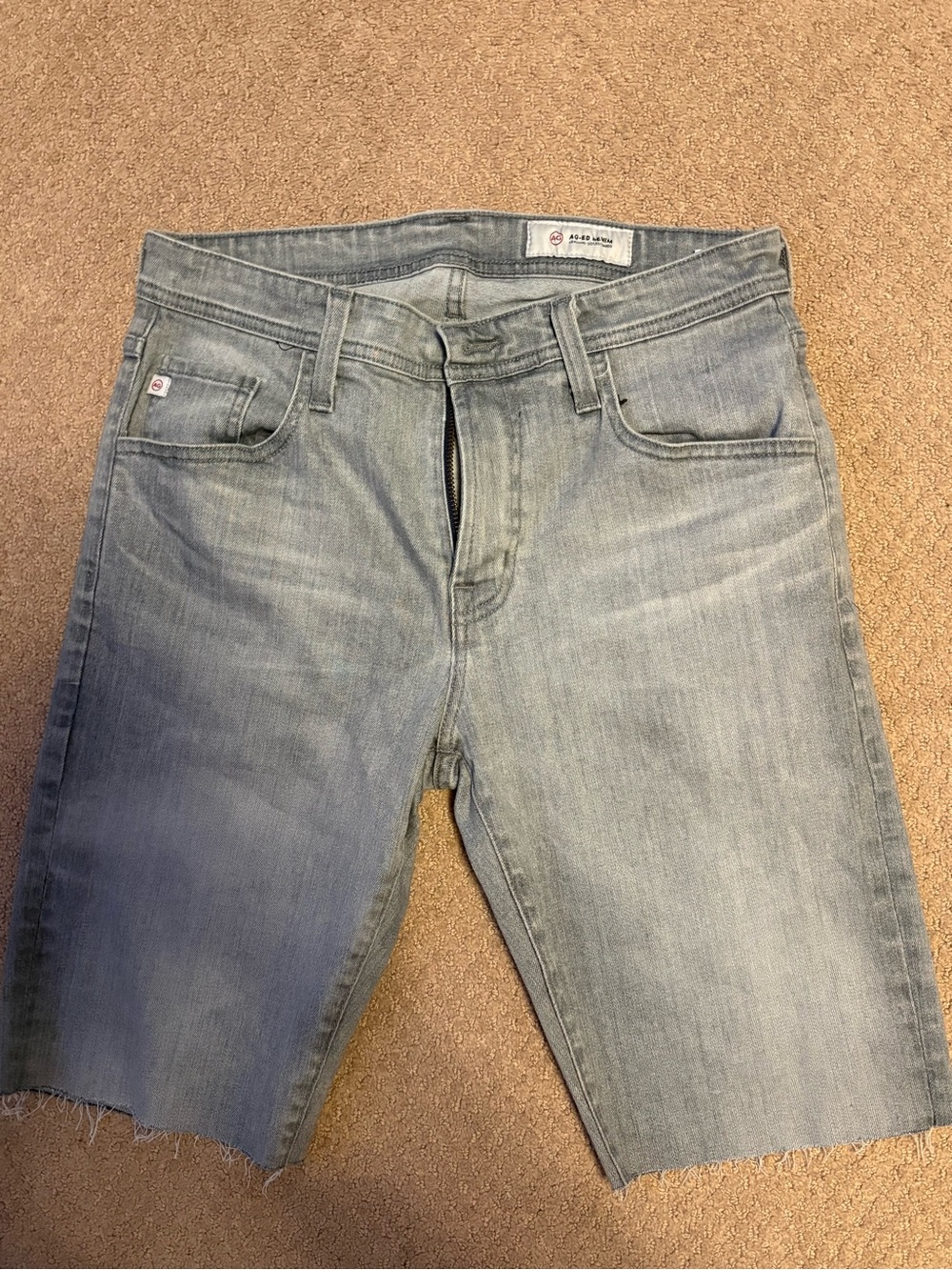 AG Adriano Goldschmied Light Blue Relaxed Denim Shorts